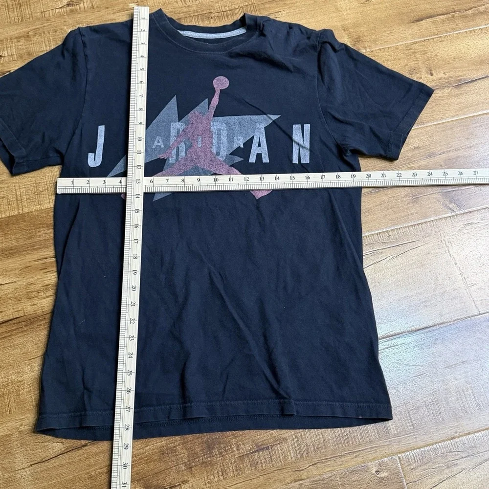 Jordan Men's Jumpman Logo Graphic Print Crew Neck Tee L Black Short Sleeve